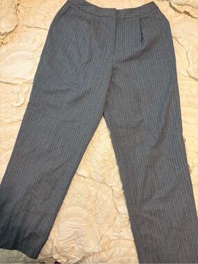 Talbots Charcoal Pinstripe Straight-Leg Trousers